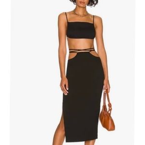 We wore what, nwt, medium, cutout midi-skirt, black